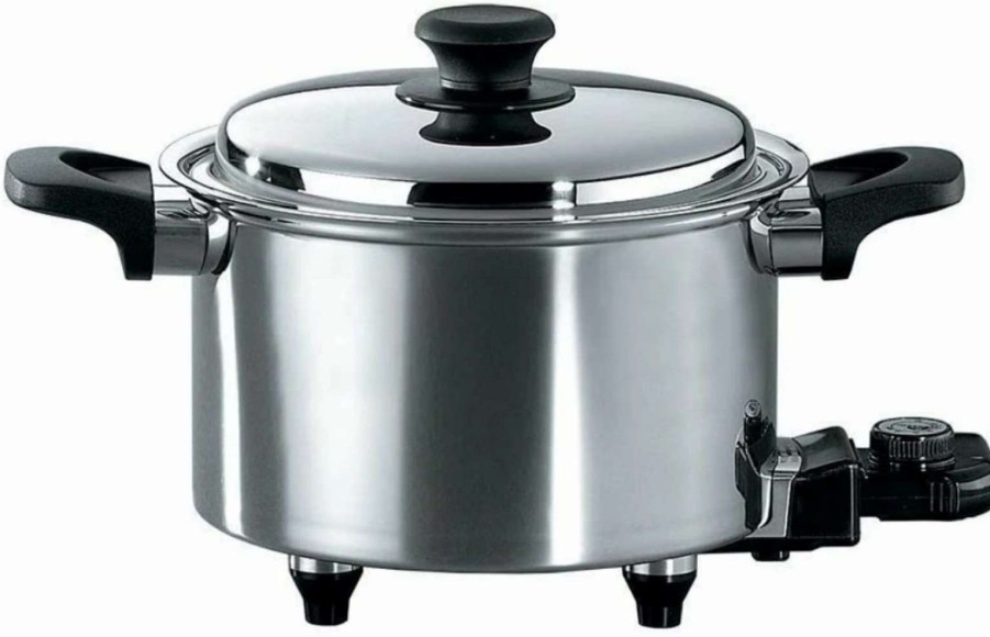 Frying, Grilling & Cooking * | Buy Hammer Stahl Cutlery 5-Quart Oil Core Electric Slow Cooker Stainless Steel