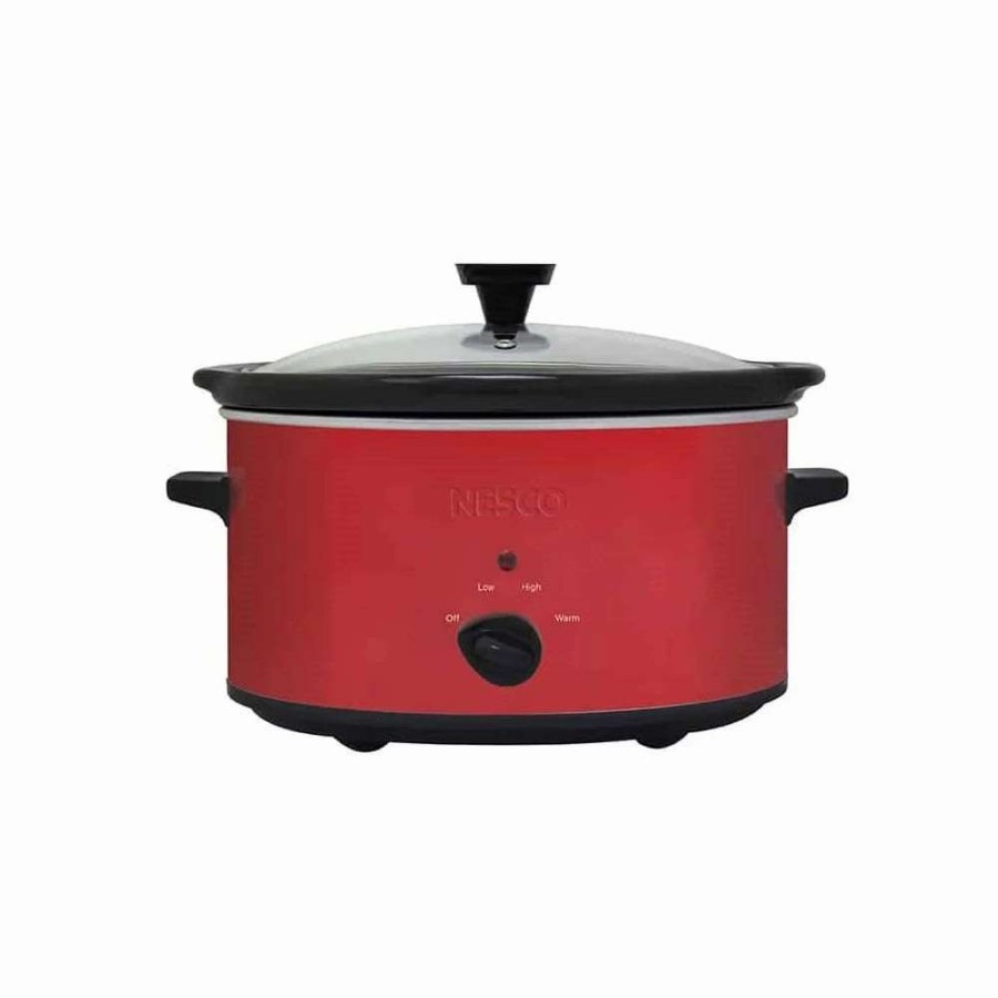 Frying, Grilling & Cooking * | Budget Nesco / American Harvest Nesco 6-Quart Slow Cooker | Red Metallic Red