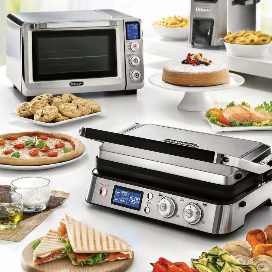 Frying, Grilling & Cooking * | New Delonghi De'Longhi Livenza Combination Contact Grill & Open Bbq Black & Stainless