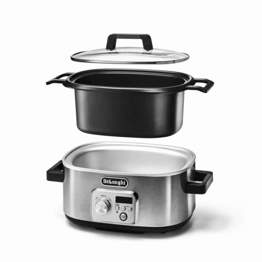 Frying, Grilling & Cooking * | Promo Delonghi De'Longhi Livenza Programmable 5-In-1 Slow Cooker Black, Silver