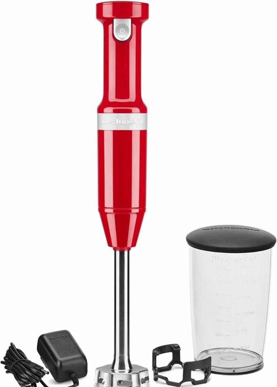 Blending & Drinks * | Best Sale Kitchenaid Passion Red Cordless Small Appliances Set | Hand Mixer, Hand Blender & Food Chopper Red