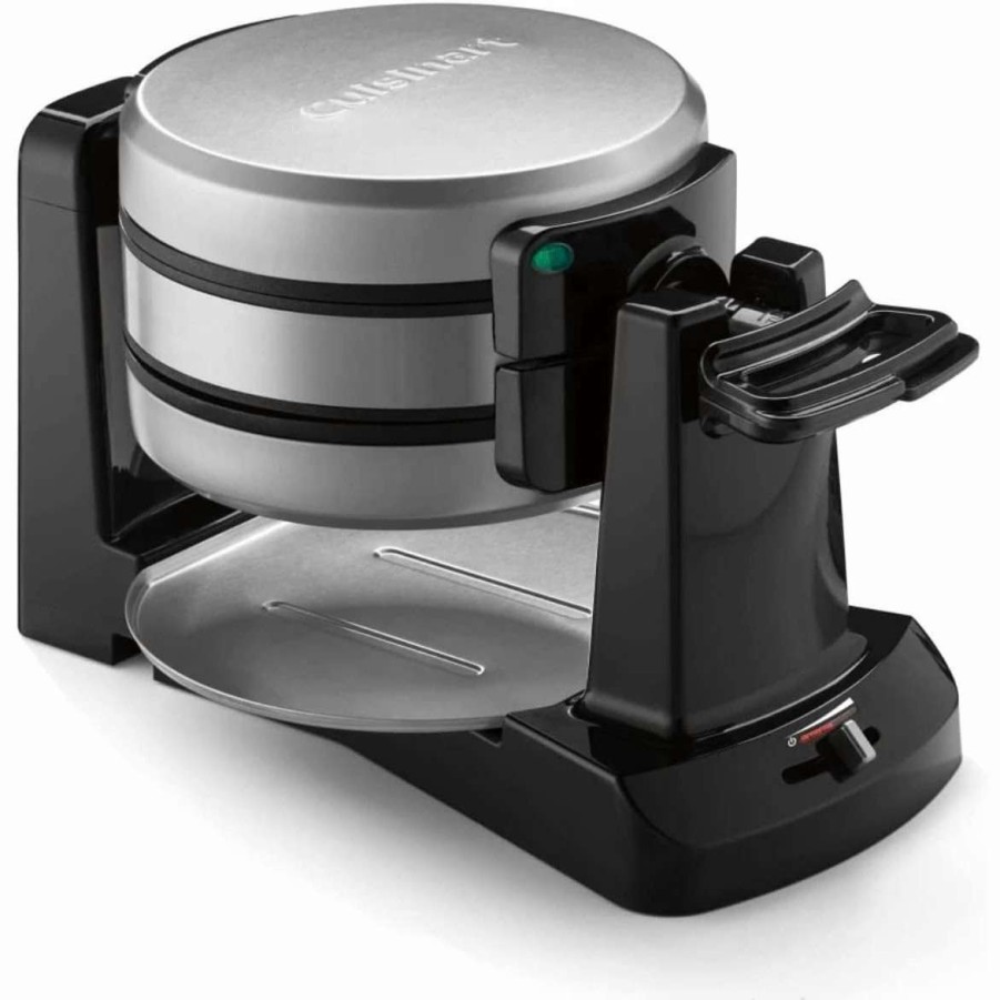 Frying, Grilling & Cooking * | Coupon Cuisinart Double Flip Belgian Waffle Maker | Round Black & Stainless