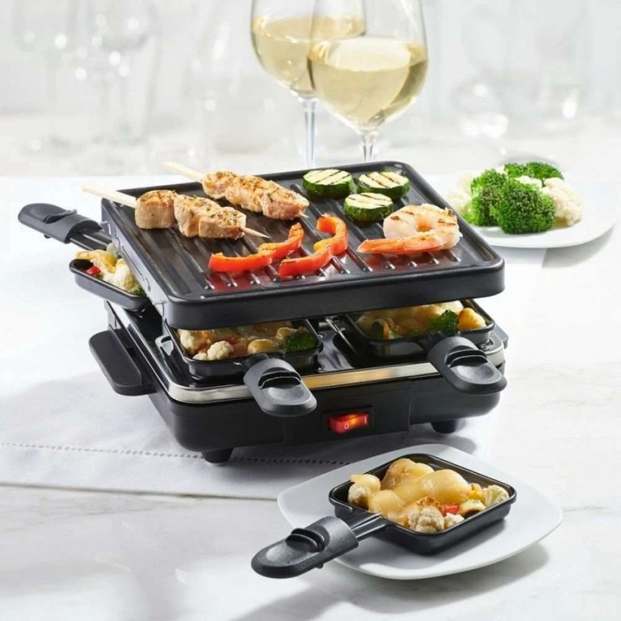 Frying, Grilling & Cooking * | Flash Sale Trudeau Festivo Stamp Party Grill For 4 Black