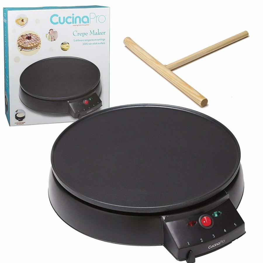 Frying, Grilling & Cooking * | Wholesale Cucina Pro Cucinapro 12 Electric Griddle & Crepe Maker Cp1448 Black