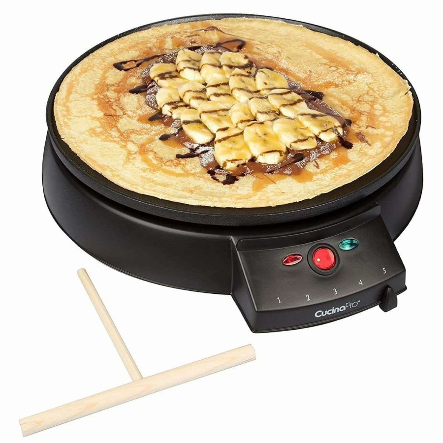 Frying, Grilling & Cooking * | Wholesale Cucina Pro Cucinapro 12 Electric Griddle & Crepe Maker Cp1448 Black