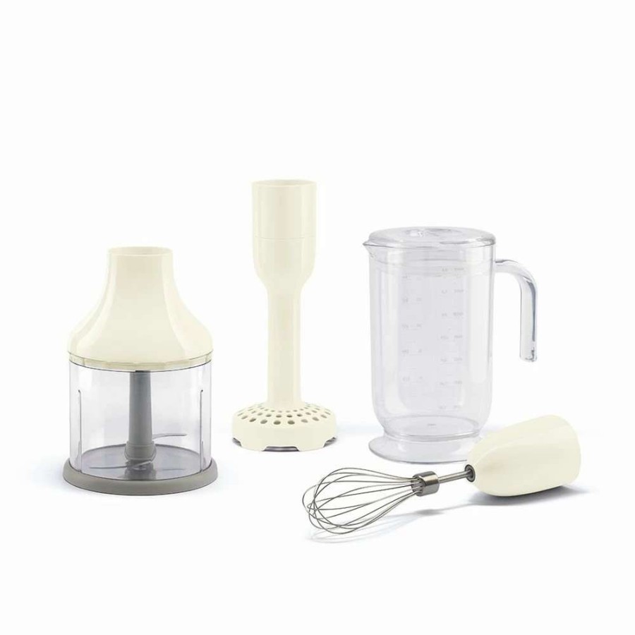 Blending & Drinks * | Best Pirce Smeg Hand Blender Accessories 4-Piece Set | Cream Cream, Stainless Steel