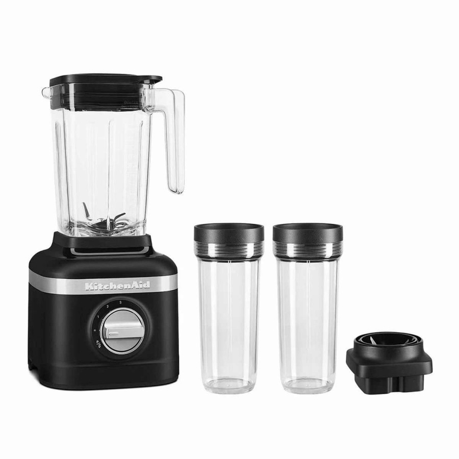 Blending & Drinks * | Discount Kitchenaid K150 3-Speed Blender + 2 Personal Jars | Black Matte Black