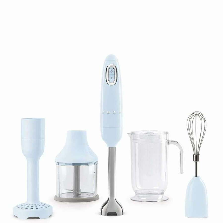 Blending & Drinks * | Best Reviews Of Smeg Hand Blender & Accessories Set | Pastel Blue Blue, Stainless Steel