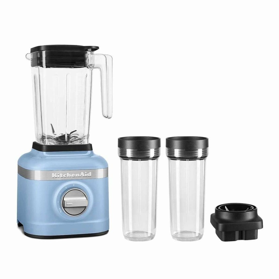 Blending & Drinks * | Coupon Kitchenaid K150 3-Speed Blender + 2 Personal Jars | Blue Velvet Blue