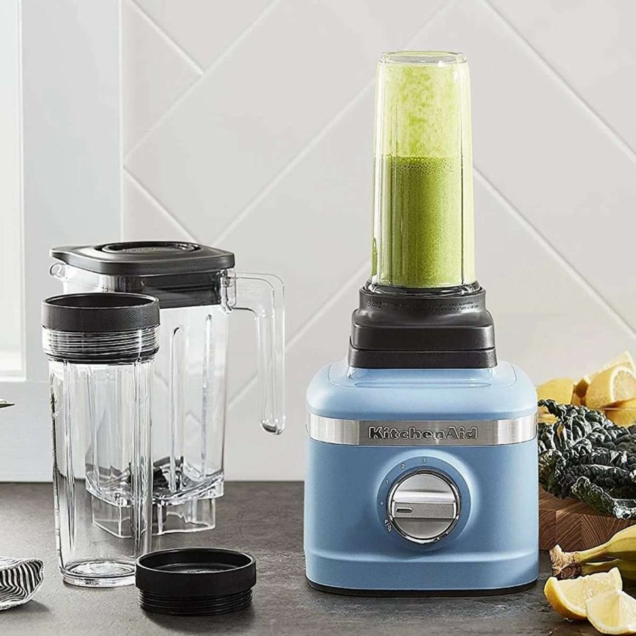 Blending & Drinks * | Coupon Kitchenaid K150 3-Speed Blender + 2 Personal Jars | Blue Velvet Blue