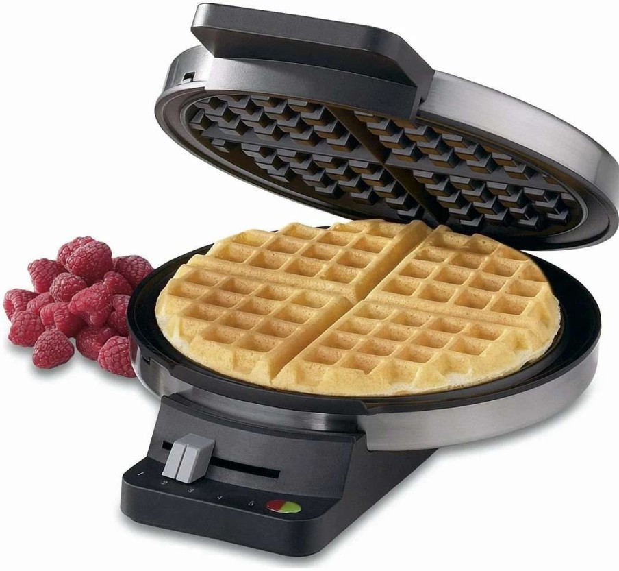 Frying, Grilling & Cooking * | Best Deal Cuisinart Classic Waffle Maker | Round Silver