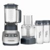 Blending & Drinks * | Brand New Cuisinart Velocity Ultra Trio Blender/Food Processor + Travel Cups | Black & Stainless Steel