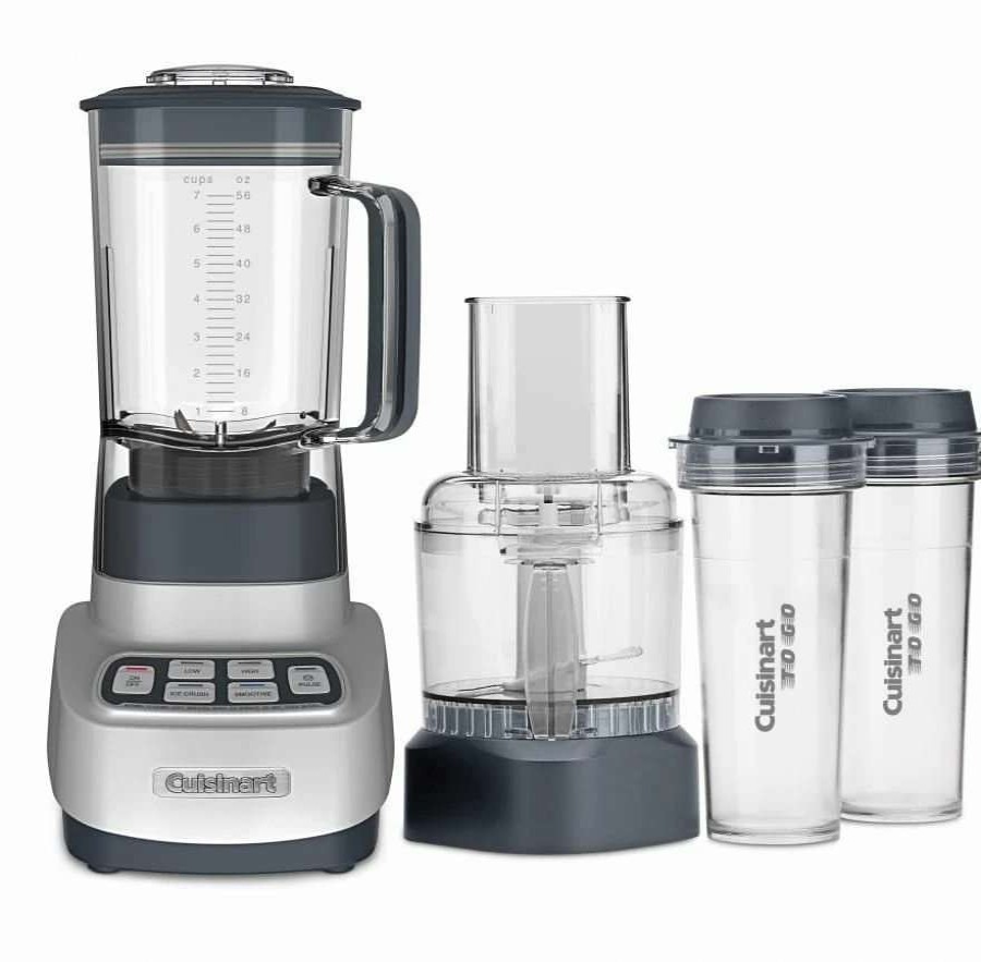 Blending & Drinks * | Brand New Cuisinart Velocity Ultra Trio Blender/Food Processor + Travel Cups | Black & Stainless Steel