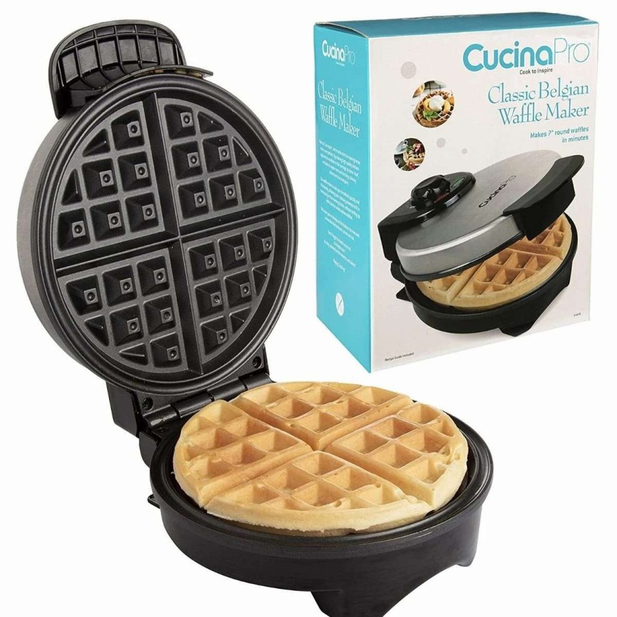 Frying, Grilling & Cooking * | Best Reviews Of Cucina Pro Cucinapro Classic Round Belgian Waffle Maker Black