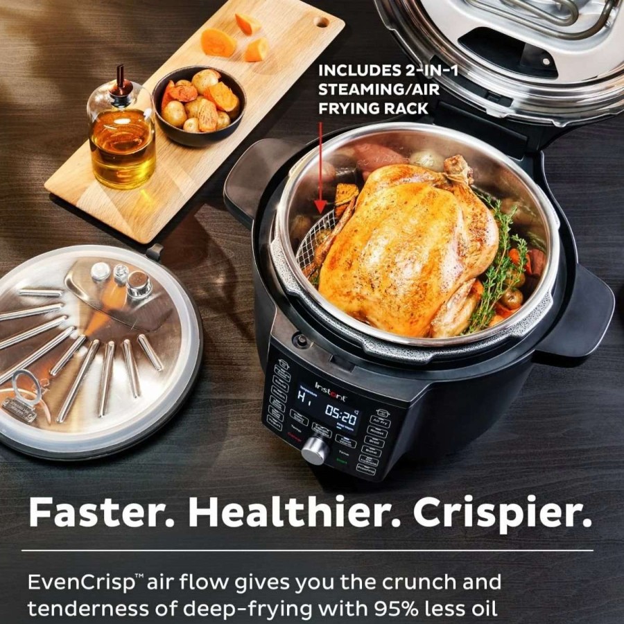 Frying, Grilling & Cooking * | New Instant Pot Duo Crisp With Ultimate Lid | 6-Quart Black