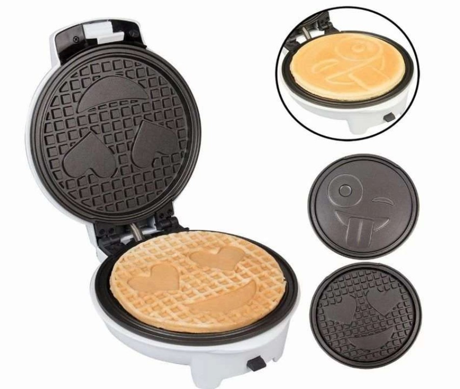 Frying, Grilling & Cooking * | Best Pirce Cucina Pro Cucinapro Waffle & Pancake Maker | Emojis White