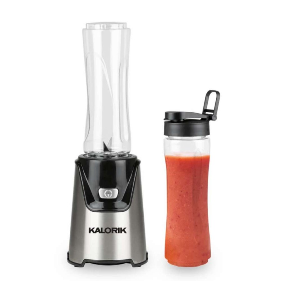 Blending & Drinks * | Cheapest Kalorik Personal Blender With 2 Tritan Bottles | Stainless Steel Black