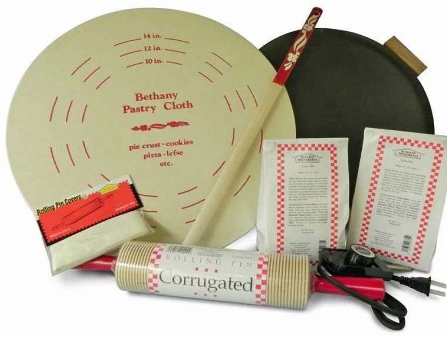 Frying, Grilling & Cooking * | Best Pirce Bethany Housewares Silverstone Lefse Griddle + Starter Kit Black