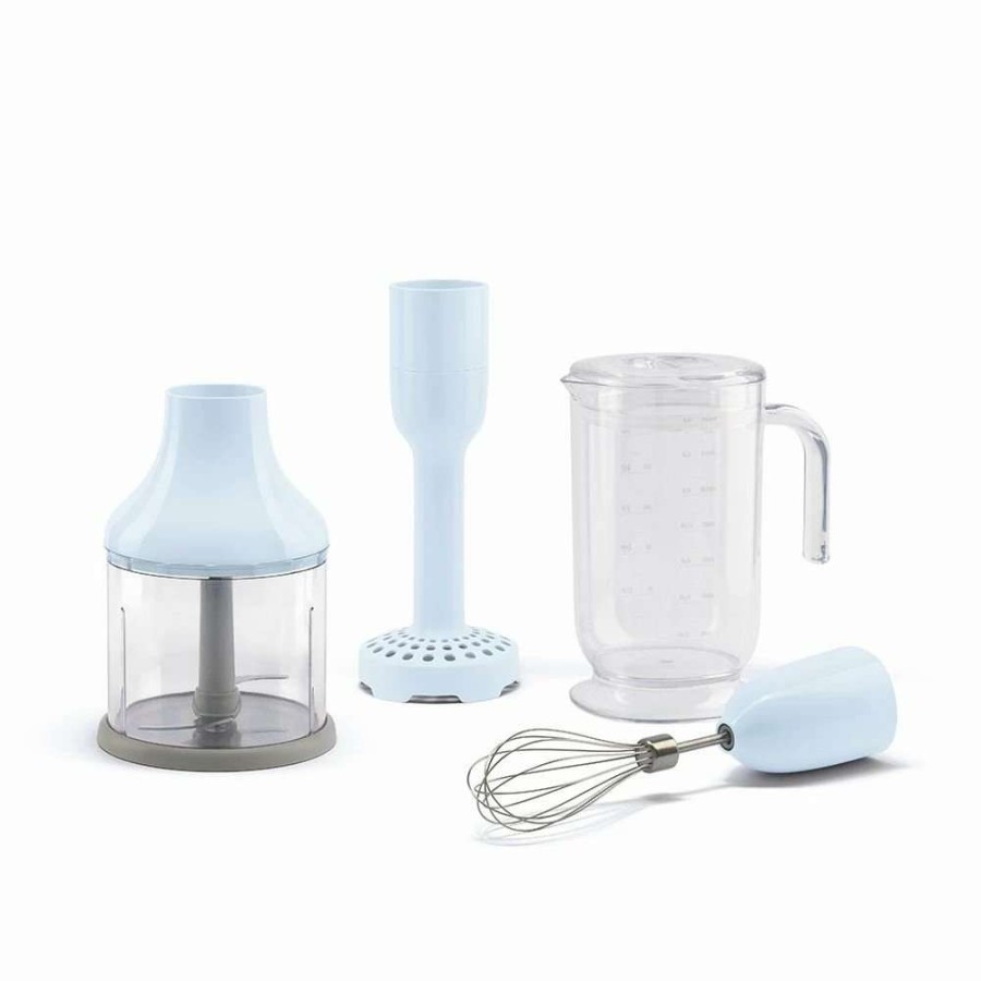 Blending & Drinks * | Promo Smeg Hand Blender Accessories 4-Piece Set | Pastel Blue Blue, Stainless Steel