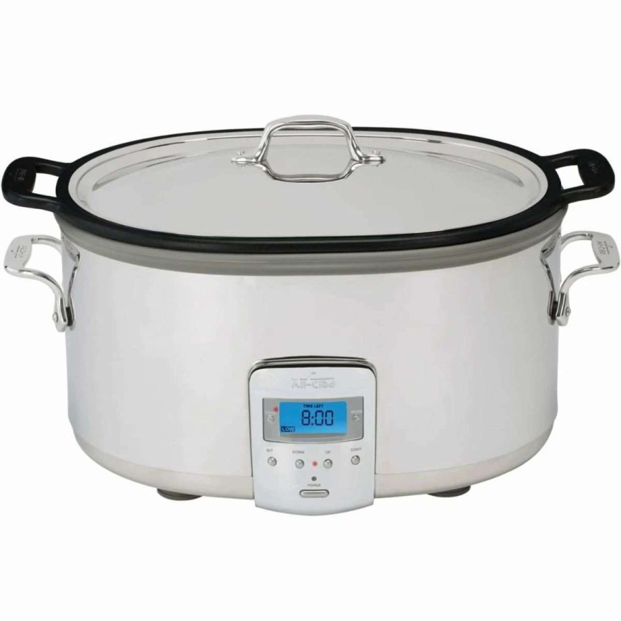 Frying, Grilling & Cooking * | Buy All-Clad 7-Quart Deluxe Slow Cooker Stainless Steel