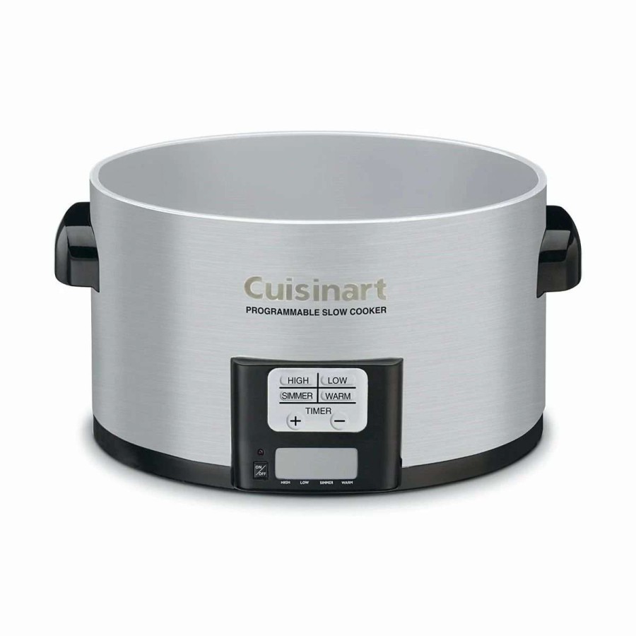 Frying, Grilling & Cooking * | Flash Sale Cuisinart Stainless Steel Programmable Slow Cooker | 3.5 Qt. Black & Stainless