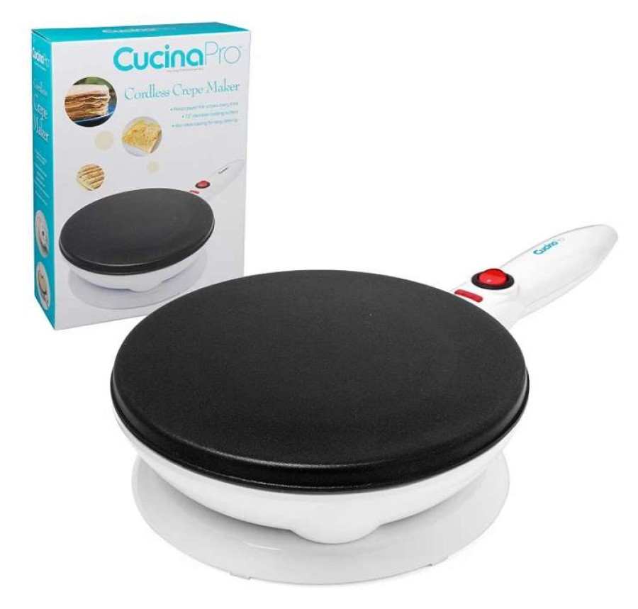 Frying, Grilling & Cooking * | Flash Sale Cucina Pro Cucinapro Cordless Crepe Maker White