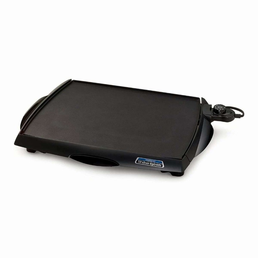 Frying, Grilling & Cooking * | Discount Presto Tilt'Ndrain Biggriddle Cool-Touch Electric Griddle Black