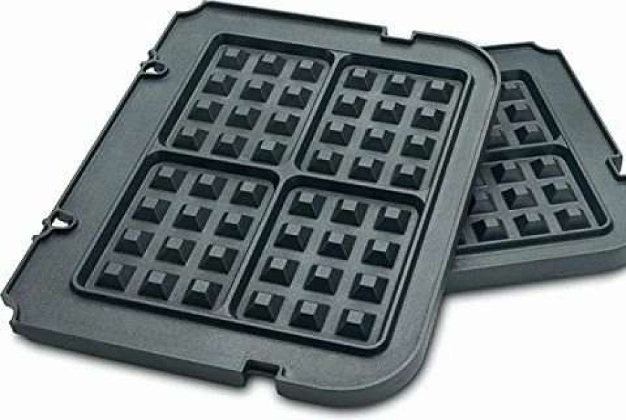 Frying, Grilling & Cooking * | Flash Sale Cuisinart Griddler Waffle Plates (Set Of 2) Black