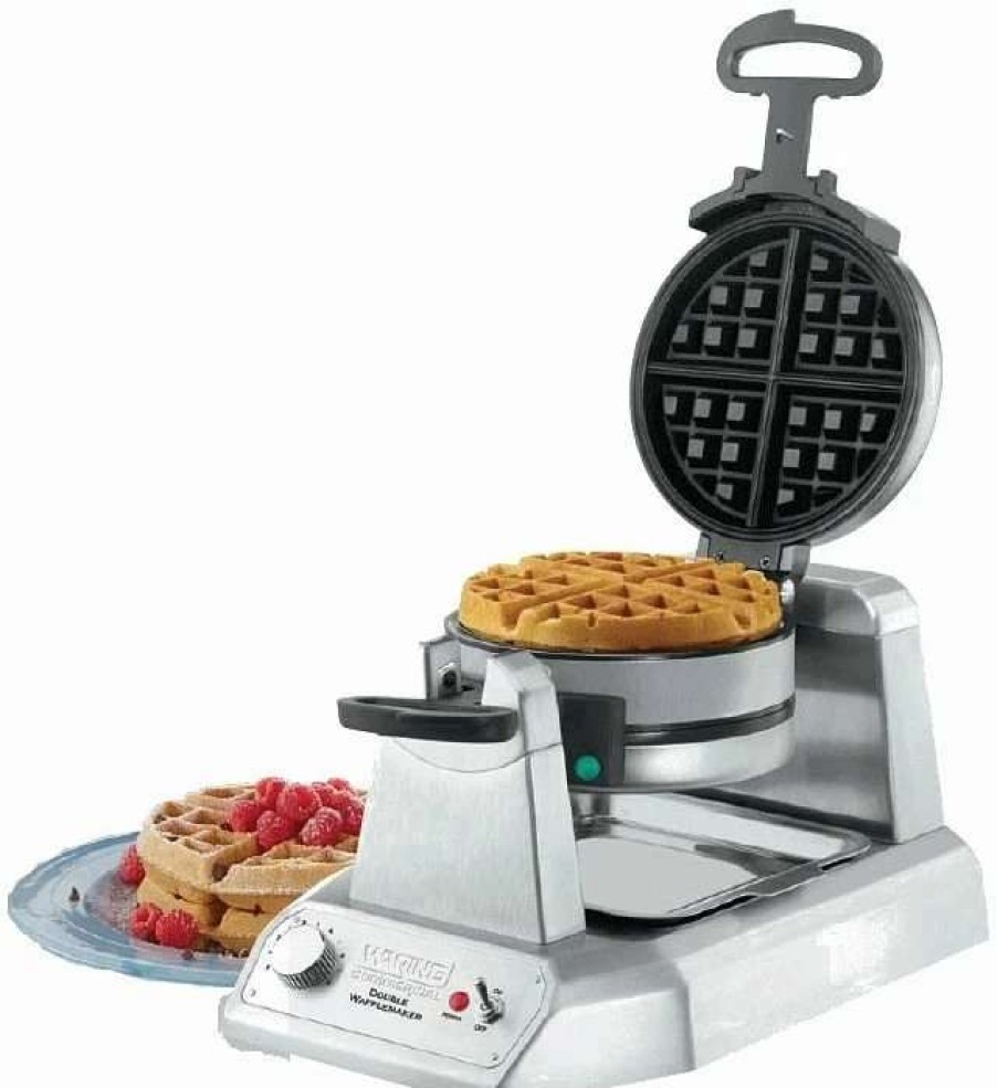 Frying, Grilling & Cooking * | Best Sale Waring Commercial Double Belgian Waffle Maker Silver