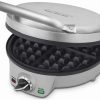 Frying, Grilling & Cooking * | Buy Cuisinart 4-Slice Square Belgian Waffle Maker | Round Black & Stainless