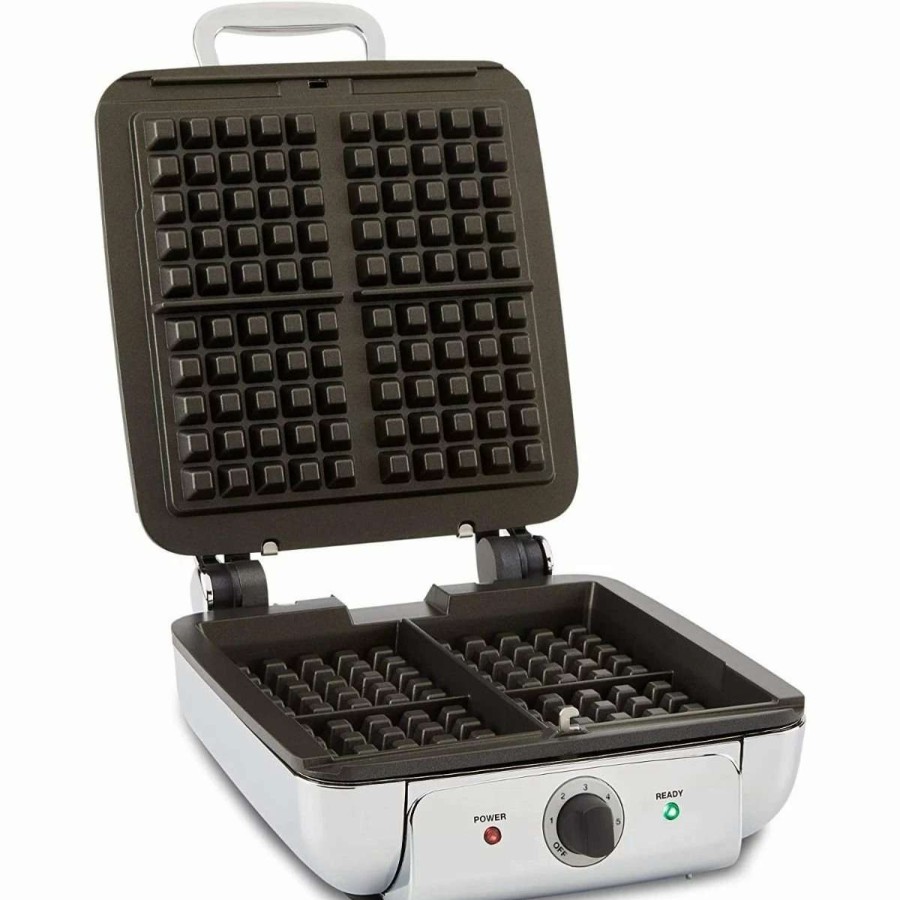 Frying, Grilling & Cooking * | Deals All-Clad 4-Square Belgian Waffle Maker Stainless Steel