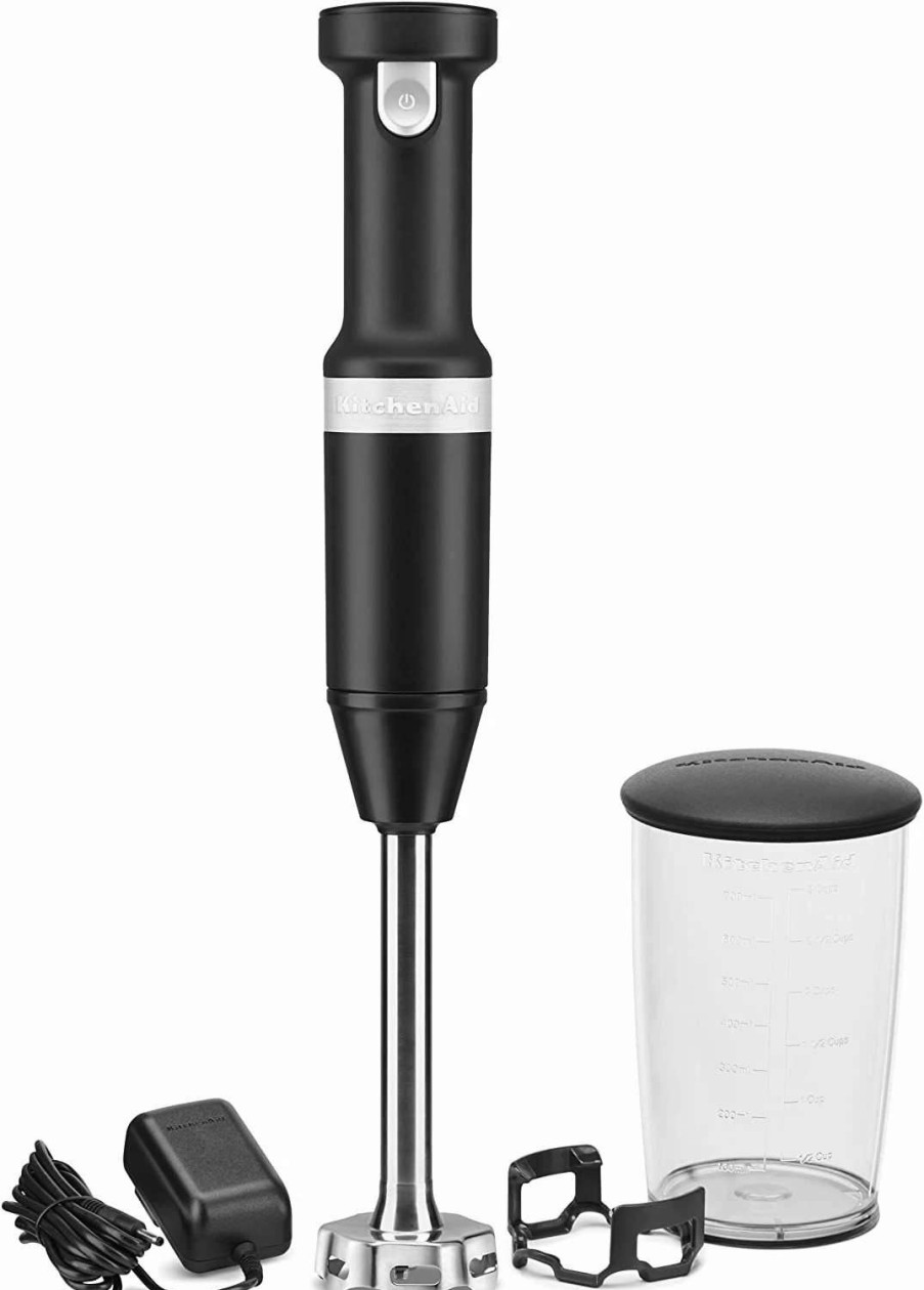 Blending & Drinks * | Hot Sale Kitchenaid Variable Speed Cordless Hand Blender | Black Matte Black