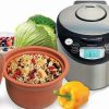 Frying, Grilling & Cooking * | Buy Vitaclay Smart Organic Multicooker & Clay Insert Oval, 6-Cup Dry / 3.2-Quart Black & Stainless, Natural