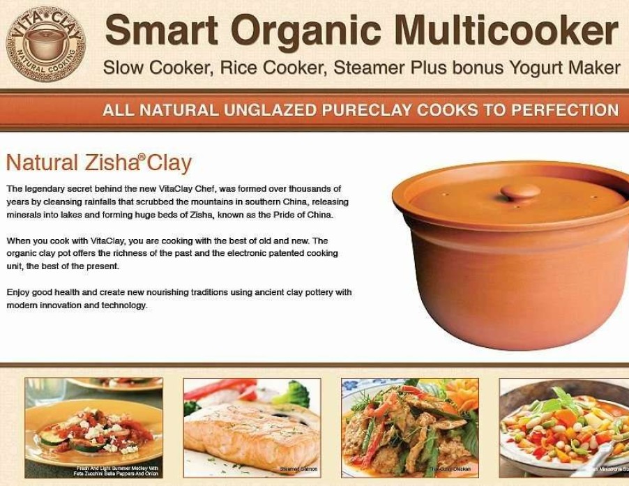 Frying, Grilling & Cooking * | Buy Vitaclay Smart Organic Multicooker & Clay Insert Oval, 6-Cup Dry / 3.2-Quart Black & Stainless, Natural