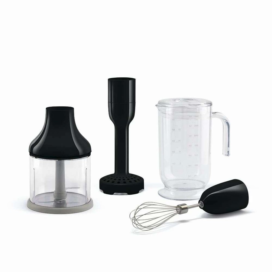 Blending & Drinks * | Best Deal Smeg Hand Blender Accessories 4-Piece Set | Black Black, Stainless Steel