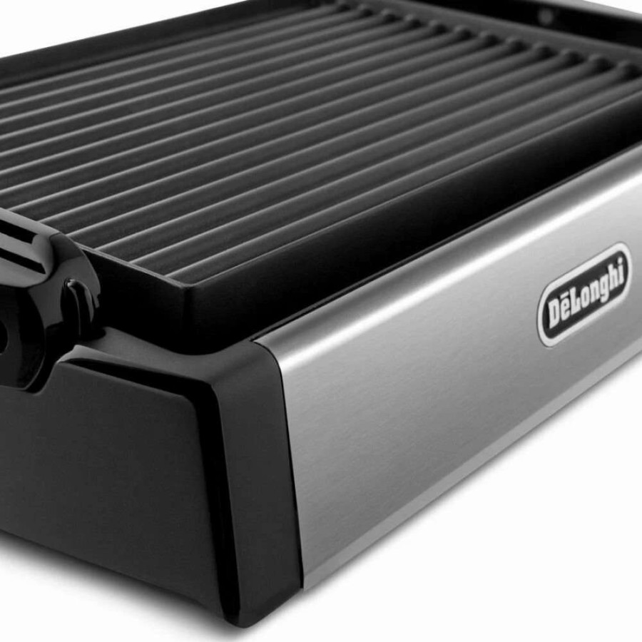 Frying, Grilling & Cooking * | Wholesale Delonghi De'Longhi Reversible Grill & Griddle Black, Silver