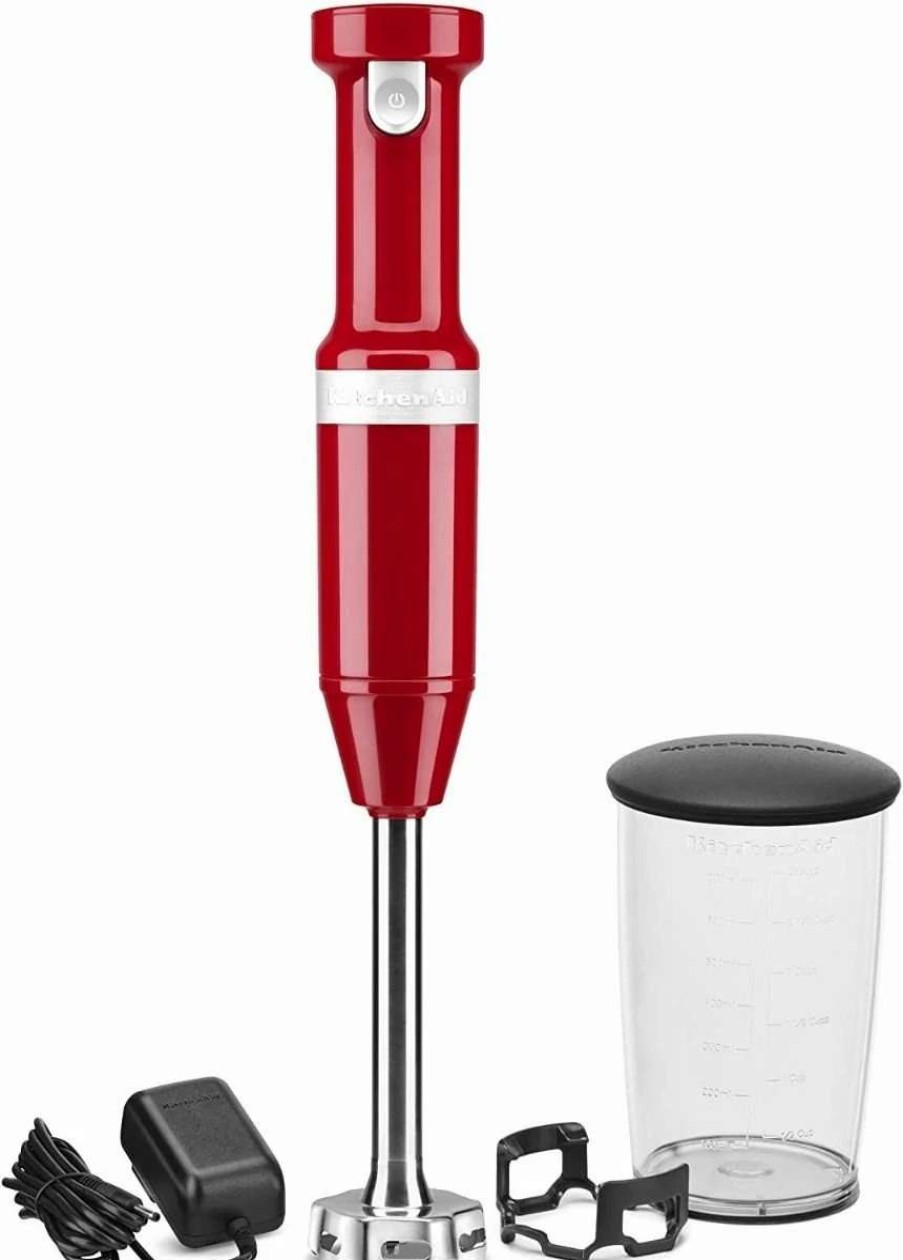 Blending & Drinks * | New Kitchenaid Empire Red Cordless Small Appliances Set | Hand Mixer, Hand Blender & Food Chopper Red