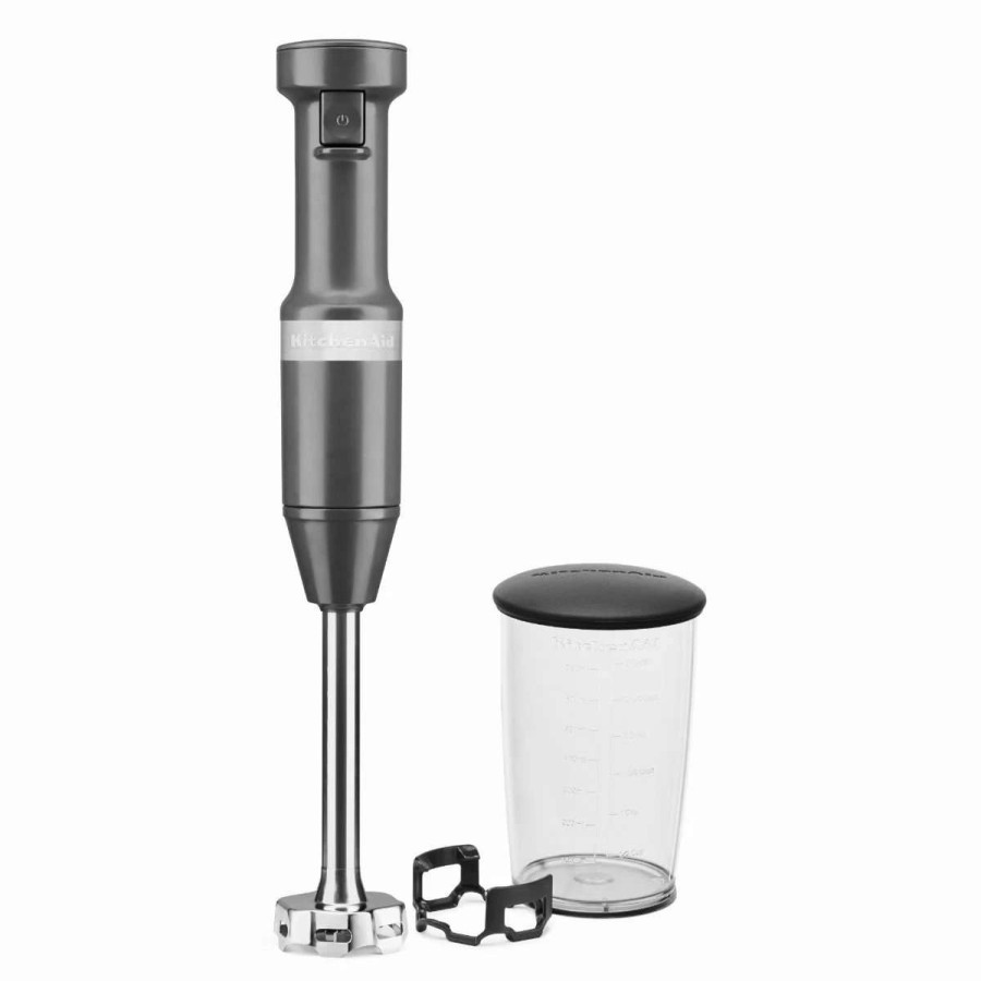 Blending & Drinks * | Buy Kitchenaid Variable Speed Corded Hand Blender | Matte Charcoal Grey Gray, Grey