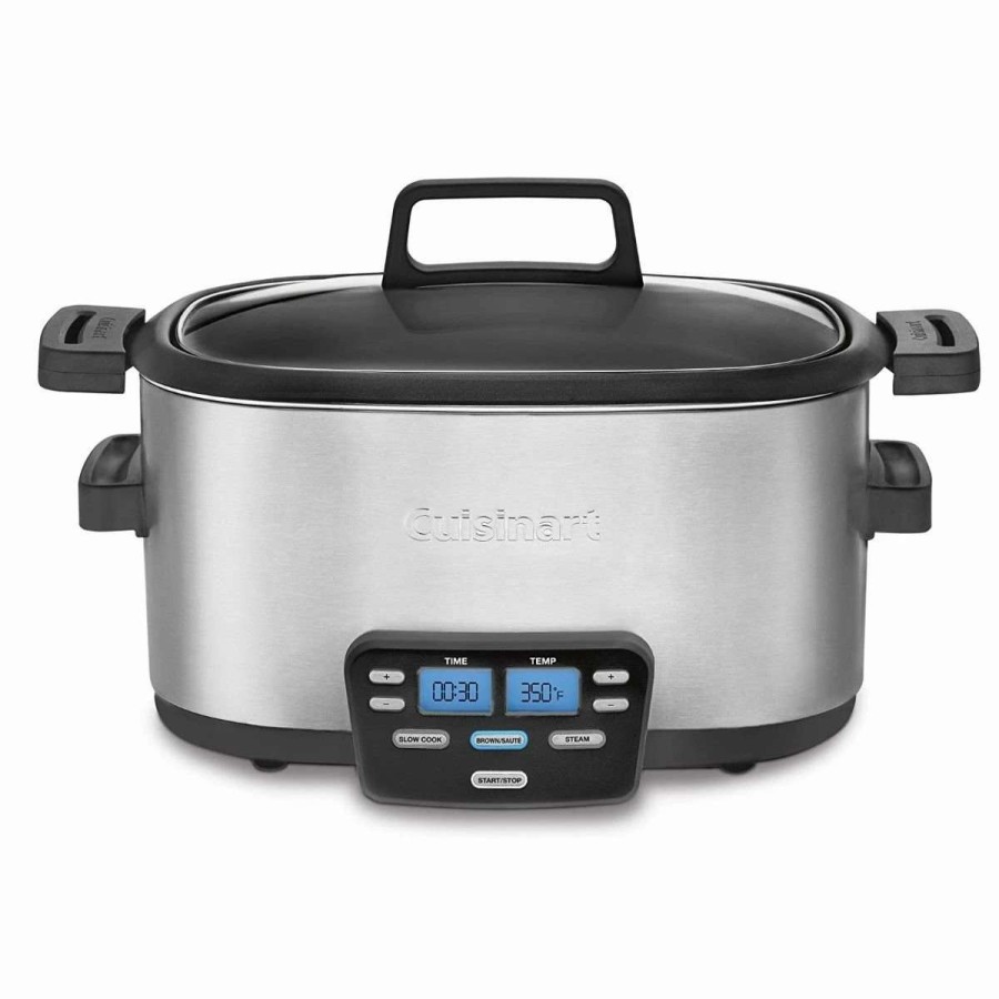 Frying, Grilling & Cooking * | Hot Sale Cuisinart Stainless Steel 3-In-1 Cook Central Multicooker | 6 Qt. Silver