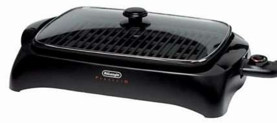 Frying, Grilling & Cooking * | Best Sale Delonghi De'Longhi Indoor Grill Perfecto Healthy Grill With Lid Black