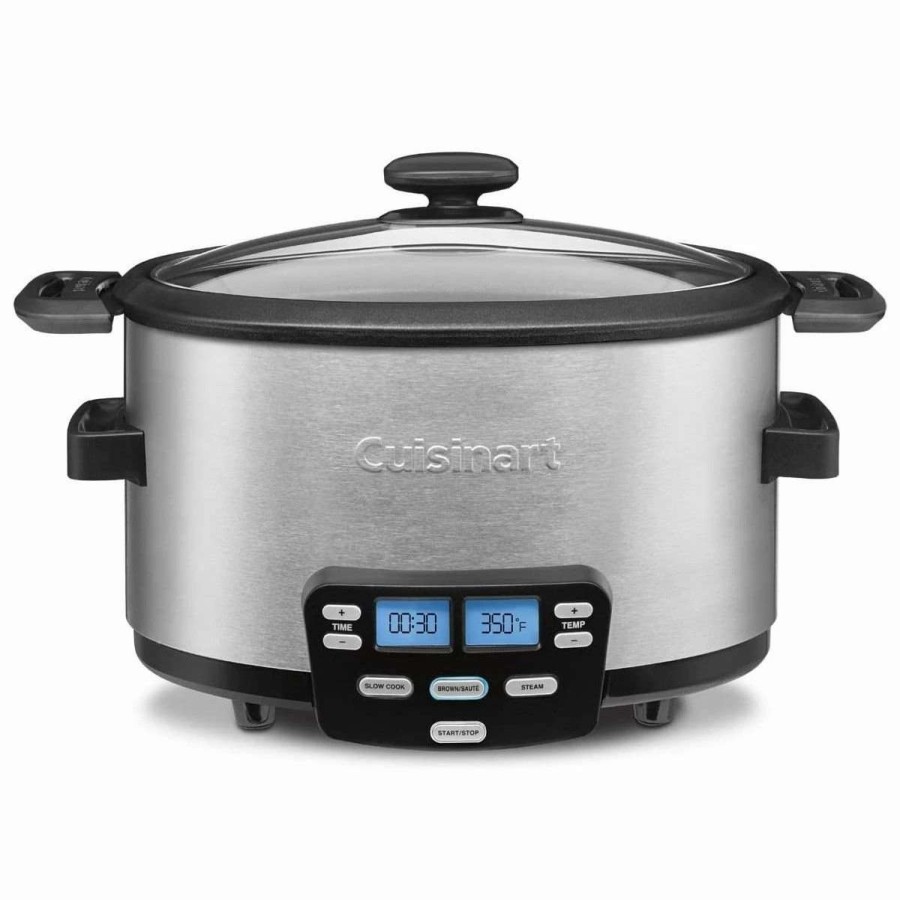 Frying, Grilling & Cooking * | Best Pirce Cuisinart Stainless Steel 3-In-1 Cook Central Multicooker | 4 Qt. Silver